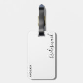 Minimale moderne Typografie Weddenschap Bridesmaid Bagagelabel (Achterkant verticaal)