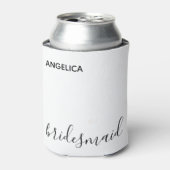 Minimale moderne Typografie Weddenschap Bridesmaid Blikjeskoeler (Blikje Voorkant)