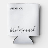 Minimale moderne Typografie Weddenschap Bridesmaid Blikjeskoeler (Voorkant)