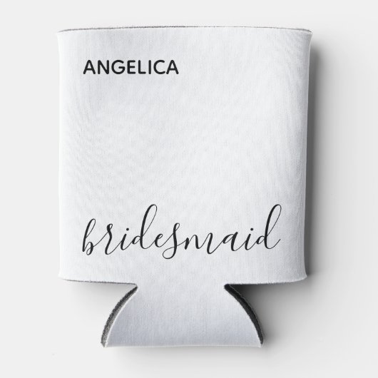 Minimale moderne Typografie Weddenschap Bridesmaid Blikjeskoeler (Voorkant)