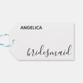 Minimale moderne Typografie Weddenschap Bridesmaid Cadeaulabel (Achterkant Horizontaal)