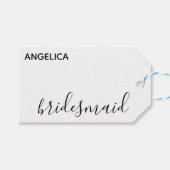 Minimale moderne Typografie Weddenschap Bridesmaid Cadeaulabel (Voorkant (Horizontaal))