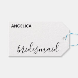 Minimale moderne Typografie Weddenschap Bridesmaid Cadeaulabel