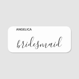 Minimale moderne Typografie Weddenschap Bridesmaid Naamplaatje