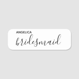 Minimale moderne Typografie Weddenschap Bridesmaid Naamplaatje