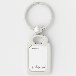 Minimale moderne Typografie Weddenschap Bridesmaid Sleutelhanger