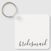 Minimale moderne Typografie Weddenschap Bridesmaid Sleutelhanger (Voorkant)