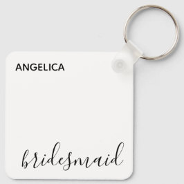 Minimale moderne Typografie Weddenschap Bridesmaid Sleutelhanger