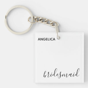 Minimale moderne Typografie Weddenschap Bridesmaid Sleutelhanger