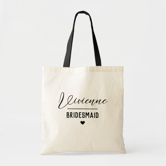 Minimale moderne Typografie Weddenschap Bridesmaid Tote Bag (Voorkant)