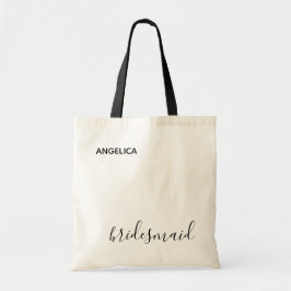 Minimale moderne Typografie Weddenschap Bridesmaid Tote Bag