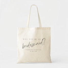 Minimale moderne Typografie Weddenschap Bridesmaid Tote Bag