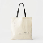 Minimale moderne Typografie Weddenschap Bridesmaid Tote Bag (Voorkant)