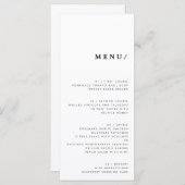 Minimale moderne Typografie Weddenschap Monogram K Menu (Voorkant / Achterkant)