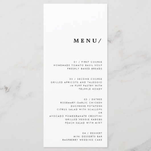 Minimale moderne Typografie Weddenschap Monogram K Menu (Voorkant)