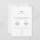 Minimale moderne typografie-weddenschap RSVP kaartje (Voorkant)