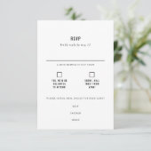 Minimale moderne typografie-weddenschap RSVP kaartje (Staand voorkant)