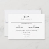 Minimale moderne typografie-weddenschap RSVP kaartje (Voorkant)