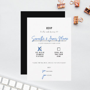 Minimale moderne typografie-weddenschap RSVP kaartje