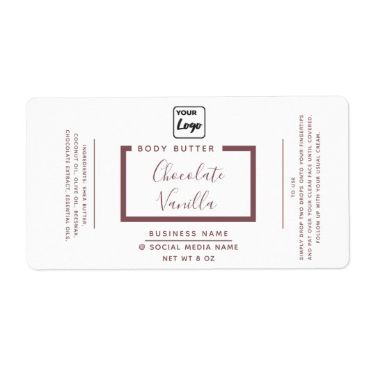 Minimale moderne typografie wit logo l etiket (Voorkant)