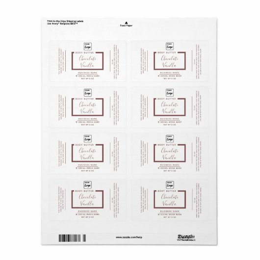 Minimale moderne typografie wit logo l etiket (Full Sheet)