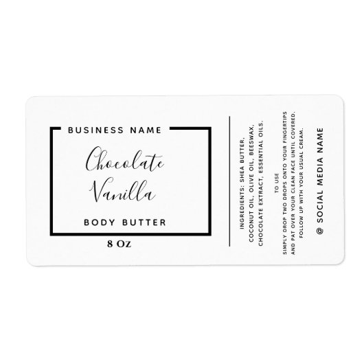 Minimale moderne typografie, wit product label (Voorkant)