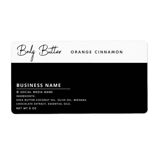 Minimale moderne typografie wit zwart etiket (Voorkant)