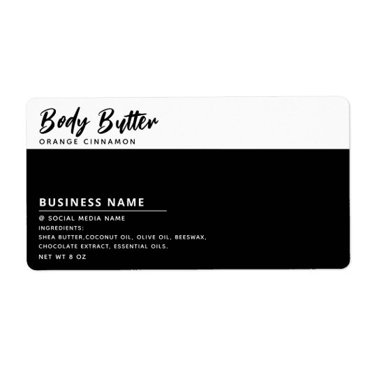 Minimale moderne typografie wit zwart label (Voorkant)