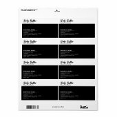 Minimale moderne typografie wit zwart label (Full Sheet)