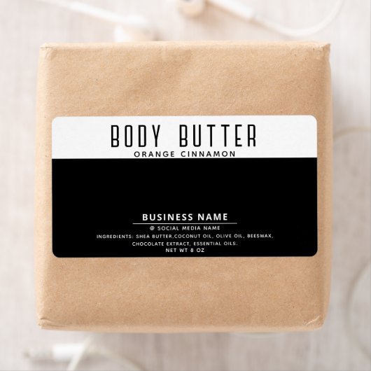 Minimale moderne typografie wit zwart label (Insitu)