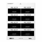 Minimale moderne typografie wit zwart label (Full Sheet)