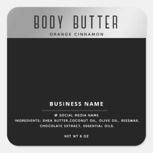 Minimale moderne typografie zilver zwart label