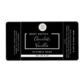 Minimale moderne typografie zwart logo l etiket (Voorkant)