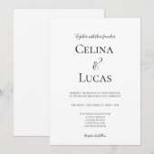 Minimale moderne typografie Zwart-wit bruiloft Kaart (Voorkant / Achterkant)