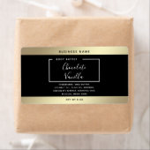 Minimale moderne typografie zwarte goudcosmetica etiket (Insitu)