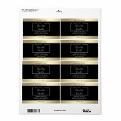 Minimale moderne typografie zwarte goudcosmetica etiket (Full Sheet)