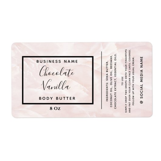 Minimale moderne typografische marmer etiket (Voorkant)