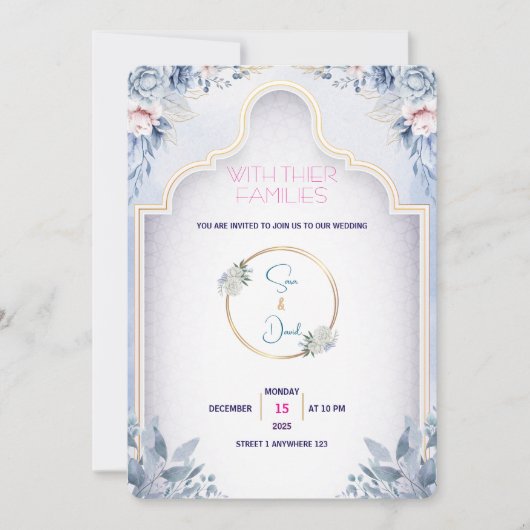 Minimale moderne uitnodiging tot huwelijk (Voorkant)