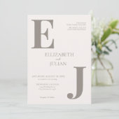 Minimale moderne uitnodiging tot huwelijk (Staand voorkant)