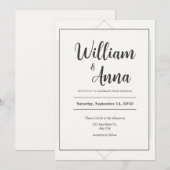 Minimale moderne uitnodiging tot huwelijk (Voorkant / Achterkant)