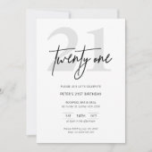 Minimale moderne uitnodiging van de 21ste verjaard (Voorkant)