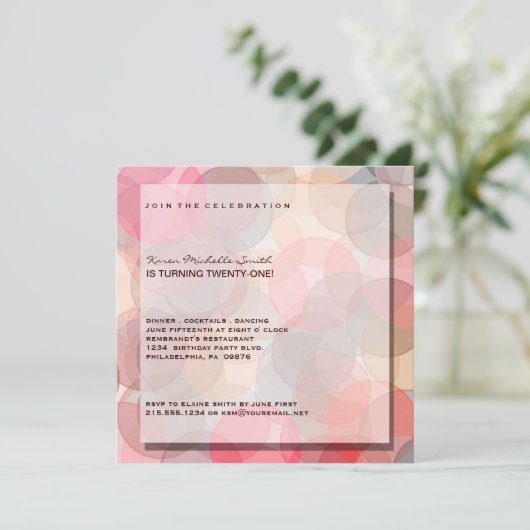 Minimale moderne uitnodiging van de 21ste verjaard (Staand voorkant)
