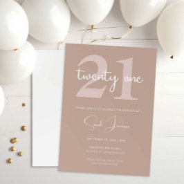Minimale moderne uitnodiging van de 21ste verjaard