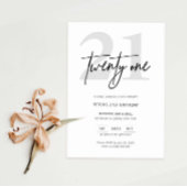 Minimale moderne uitnodiging van de 21ste verjaard