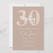 Minimale moderne uitnodiging van de 30e verjaardag (Voorkant)