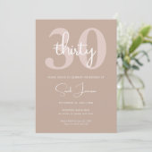 Minimale moderne uitnodiging van de 30e verjaardag (Staand voorkant)