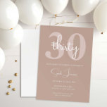 Minimale moderne uitnodiging van de 30e verjaardag<br><div class="desc">Deze minimalistische typografie van de 30ste verjaardag is perfect voor een modern verjaardagsfeest. Het eenvoudige ontwerp kenmerkt klassieke typografie met een modern gevoel. in elke kleur. Houd het ontwerp minimaal en elegant, zoals het is, of personaliseer het door uw eigen grafiek en kunstwerk toe te voegen. Voor een meer geavanceerde...</div>