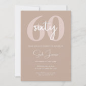 Minimale moderne uitnodiging van de 60ste verjaard (Voorkant)