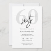 Minimale moderne uitnodiging van de 60ste verjaard (Voorkant)