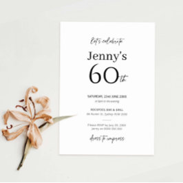Minimale moderne uitnodiging van de 60ste verjaard